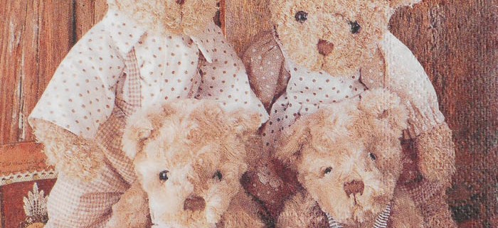 Macis szalveta Family Teddybear Decohobby
