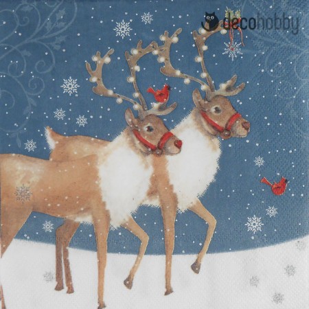 Karacsonyi szalveta Christmas Reindeers Decohobby