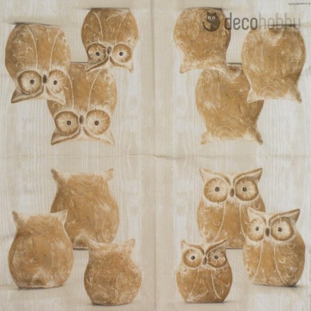 Bagoly szalveta Owl trio Decohobby