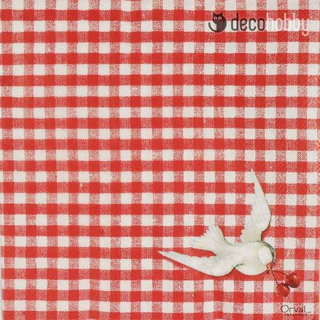 Orval Francia szalveta Red and white Decohobby