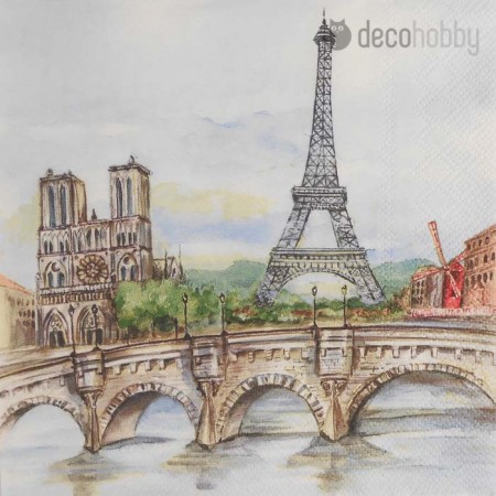 Parizs szalveta Paris in Watercolour Decohobby
