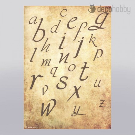 Stamperia rizspapir A4 DFSA4203 Alphabet Decohobby