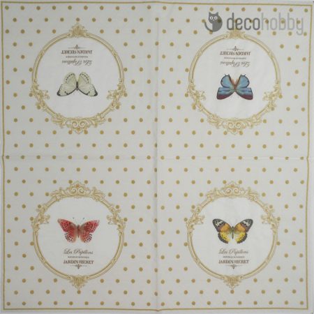 Nuova olasz szalveta Dots and butterfly Decohobby