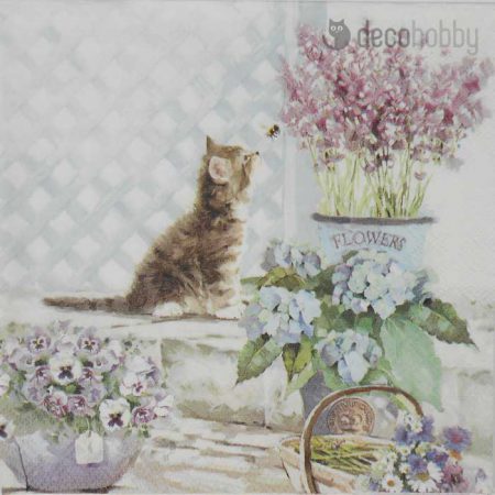Viragos szalveta Kitten Decohobby