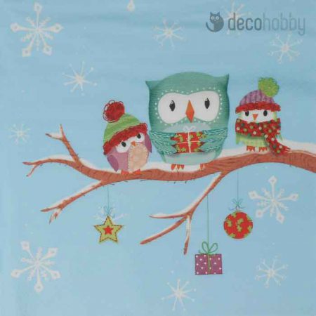 Bagoly szalveta Owls in Snow Decohobby