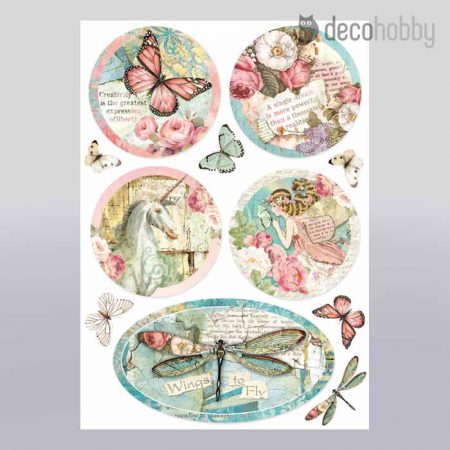 Stamperia rizspapir A4 DFSA4270 Wonderland Fantasy Decorations Decohobby