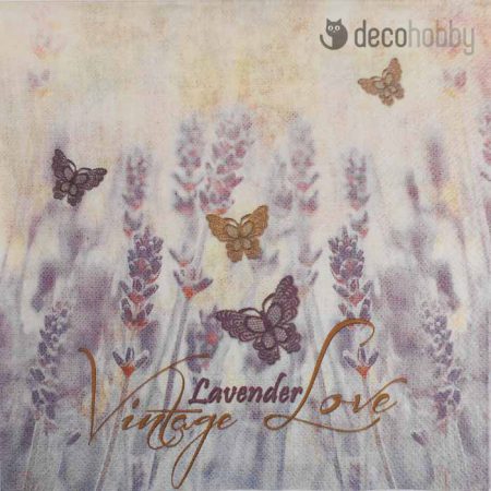 Levendulas szalveta Vintage Lavender Love Decohobby