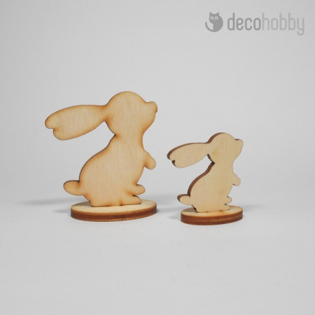 Natur fa 3D mini dekoracio nyuszi 02 Decohobby