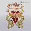 Stamperia stencil KSD283 Life Heart with Dragonfly minta Decohobby