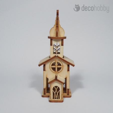 Natur fa lezervagott 3D mini dekoracio templom 01 Decohobby