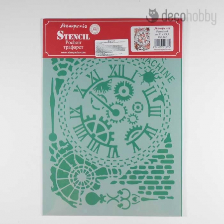 Stamperia stencil KSG422 Time Machine Decohobby
