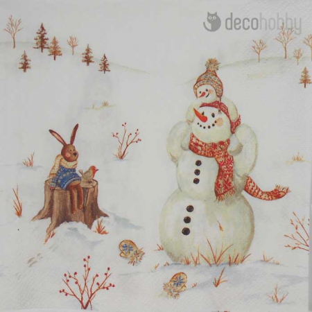 Karacsonyi szalveta Happy winter day Decohobby