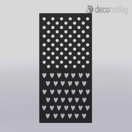 Stamperia MixMedia stencil KSTDL29 Dots and little hearts Decohobby