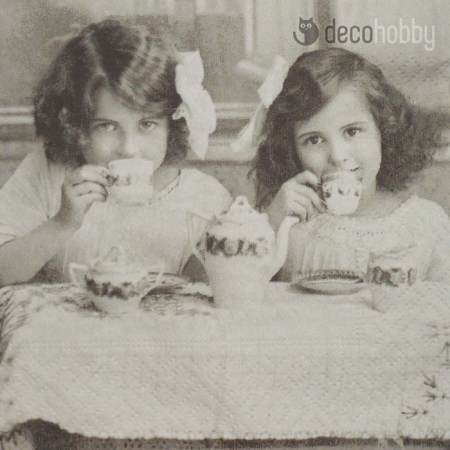 Sagen Vintage koktelszalveta 25x25cm Tea Party Decohobby