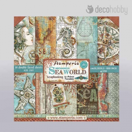 Scrapbook papirtomb Stamperia SBBS13 Sea World Decohobby