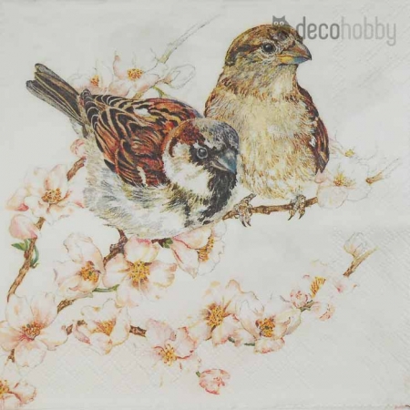 Allatos szalveta Sparrows blossom Decohobby