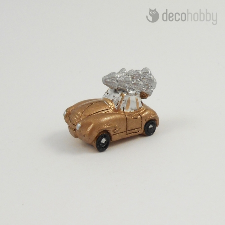 Mini figura kisauto fenyovel arany Decohobby