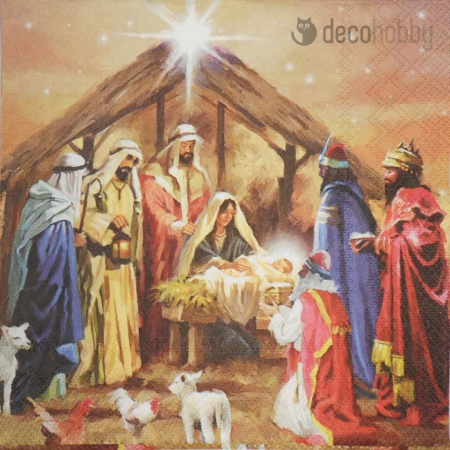 Karacsonyi szalveta Nativity Collage Decohobby