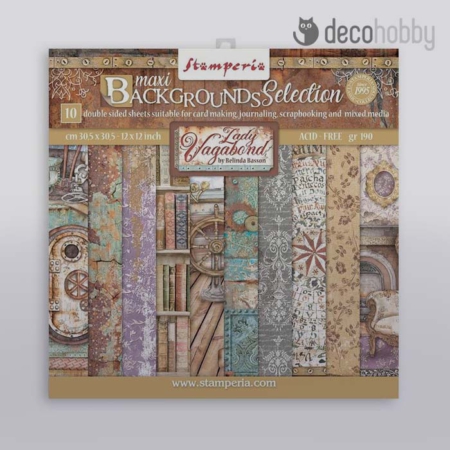 Scrapbook papirtomb Stamperia SBBL100 Lady Vagbond Backgrounds Selection Decohobby