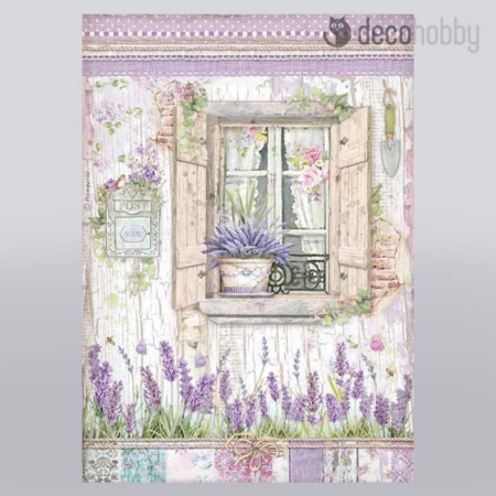 Stamperia rizspapir A4 DFSA4673 Provence window Decohobby