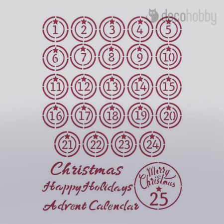 Stamperia stencil KSG475 Advent Calendar Decohobby