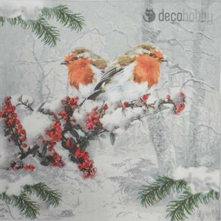 Karacsonyi szalveta Winter Birds Decohobby