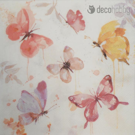 Pillangos szalveta Butterfly Collection rose Decohobby