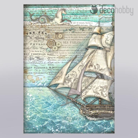 Stamperia rizspapir A4 DFSA4811 Songs of the Sea sailing ship Decohobby