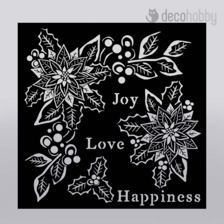 Stamperia MixMedia stencil KSTDQ89 Joy Love Happiness Decohobby